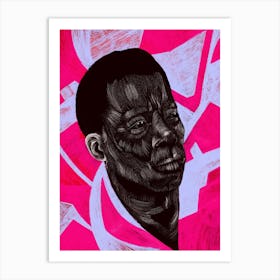 James Baldwin. Afrofuturism, pink Art Print