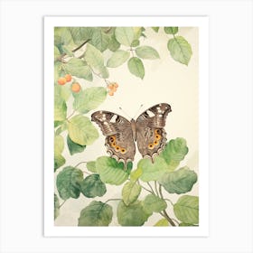 Storybook Animal Watercolour Butterfly 2 Art Print