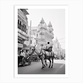 Hyderabad, India, Black And White Old Photo 3 Art Print