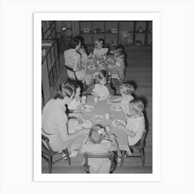 Kindergarten Children Eating Lunch, Lake Dick Project, Arkansas By Russell Lee 2 Art Print
