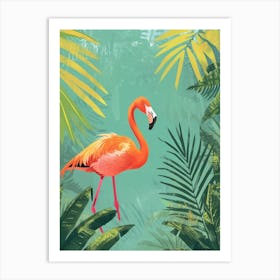 Greater Flamingo Yucatan Peninsula Mexico Tropical Illustration 4 Art Print