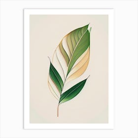 Bamboo Leaf Warm Tones Art Print