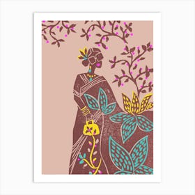 Fancy Lady In A Sari Art Print