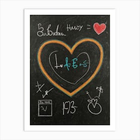 Chalkboard Heart Art Print