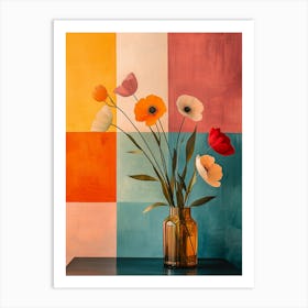 Poppies In A Vase 1 Art Print