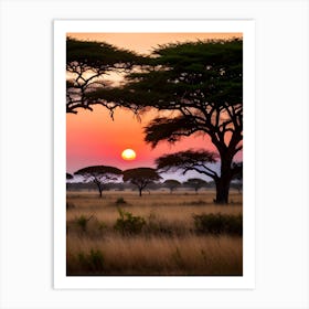 Sunset In The Savannah Art Print