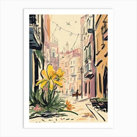 Lisbon, Flower Collage 5 Art Print