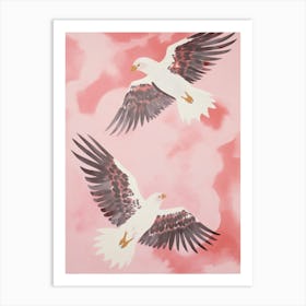 Pink Ethereal Bird Painting Eagle Art Print