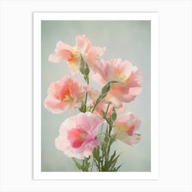 Snapdragons Flowers Acrylic Painting In Pastel Colours 4 Art Print
