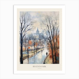 Winter City Park Poster Regents Park London 2 Art Print