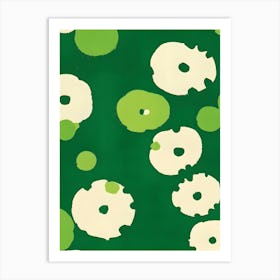 Green And White Dots Art Print