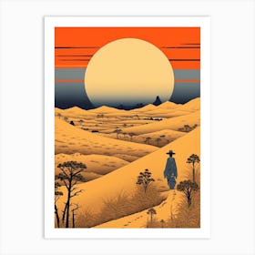 Sand Dunes Of Tottori, Japan Vintage Travel Art 4 Art Print