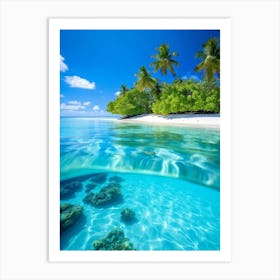 Relax Ocean Plant Idylli Holiday Coastline Beautiful Calm Shore Blue Paradise Sunlight N (33) Art Print