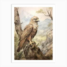 Storybook Animal Watercolour Eagle 1 Art Print