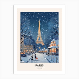 Winter Night  Travel Poster Paris France 2 Art Print