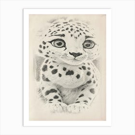 Snow Leopard Drawing By Person Art Print