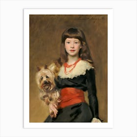 Girl With A Dog 1 Art Print