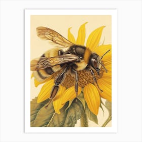 Carpenter Bee Storybook Illustration 8 Art Print