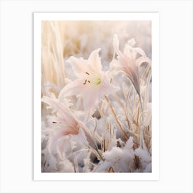 Frosty Botanical Lily 2 Art Print