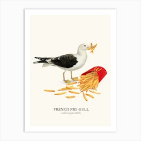French Fry Gull Cream Art Print