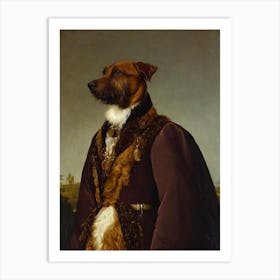 Otterhound Renaissance Portrait Oil Painting Art Print