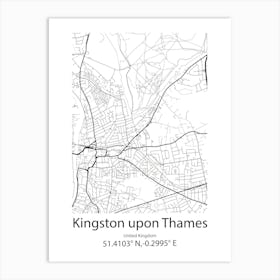 Kingston Upon Hull,United Kingdom Minimalist Map Art Print