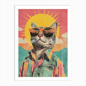 Vintage Retro Poster Cool Cat 9 Art Print