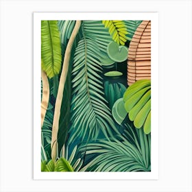 Jungle Print Hive Palm Leaves Art Print