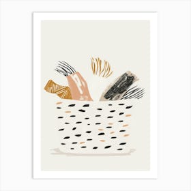 Basket Of Feathers Art Print