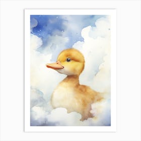 Cute Duckling In The Cloud 3 Art Print