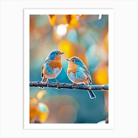 Birds On A Branch Art Print