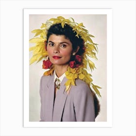 Audrey Tautou Retro Collage Movies Art Print