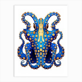 Blue Ringed Octopus Flat Illustration 1 Poster