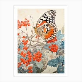 Butterfly Japanese Style Painting 2 Art Print