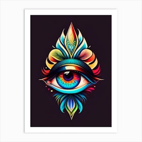 Perception, Symbol, Third Eye Tattoo 2 Art Print