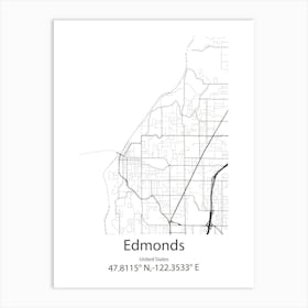 Edmonds,United States Minimalist Map Art Print