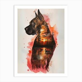 Sunset Dog Art Print