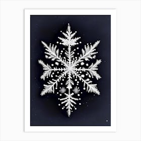 Stellar Dendrites, Snowflakes, Marker Art 1 Art Print