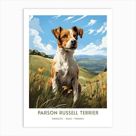 Parson Russell Terrier (Dog Breed - Travel Poster Style) 1 Art Print