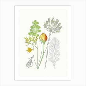 Celery Seeds Spices And Herbs Minimal Line Drawing 3 Art Print
