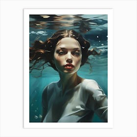 Underwater Woman art print 1 Art Print