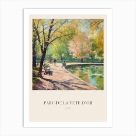 Parc De La Tete D Or Lyon France Vintage Cezanne Inspired Poster Art Print