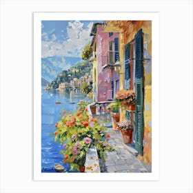 Balcony View Painting In Portofino 4 Art Print