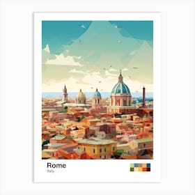 Rome, Italy, Geometric Illustration 3 Poster Art Print
