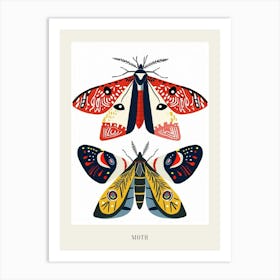 Colourful Insect Illustration Moth 30 Poster Art Print