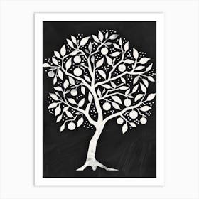 Orange Tree Simple Geometric Nature Stencil 2 1 Art Print