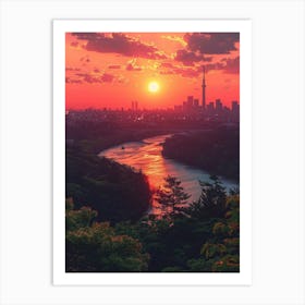 Sunset In Tokyo 6 Art Print