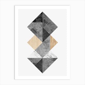 Collage geometric textures 24 Art Print