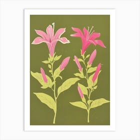 Pink & Green Fuchsia 3 Art Print