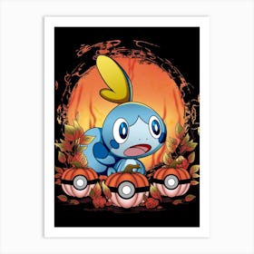 Sobble Spooky Night - Pokemon Halloween Art Print